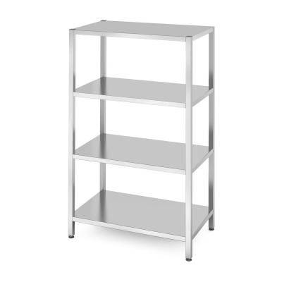 Skladový regál se 4 plnými policemi – přišroubovaný, HENDI, Kitchen Line, 1000x600x(H)1800mm | 812556